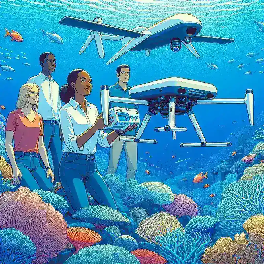 "DJI underwater drone designed for marine research, showcasing advanced technology and features, used by U.S. universities for ocean exploration and data collection."